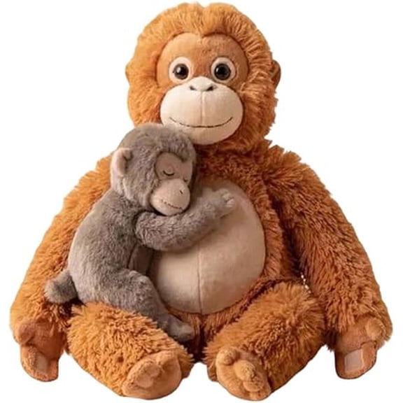 Punch Monkey Plush Toy, Orangutan Stuffed Animal with Monkey, Orangutan Plush Stuffed Animal, Plush Chimpanzee Interactive Toys