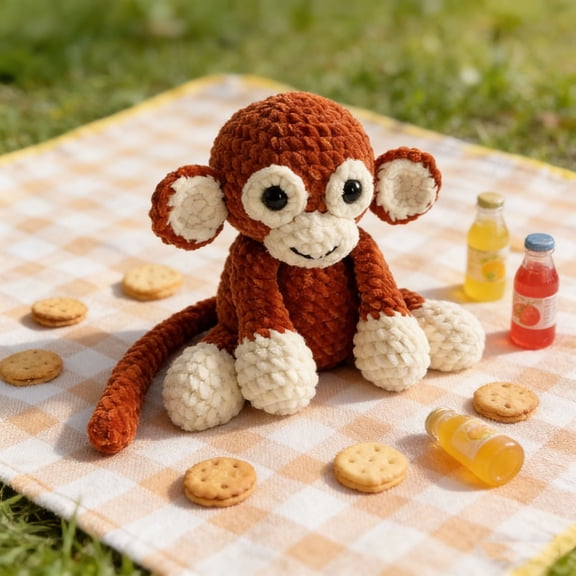 Punch Monkey Plushie Toy Long Arm Monkey Stuffed Animals Monkey for Gift and Nursery Decor Stress Reliever Soft Stuffed Animal Toys, 7.87"