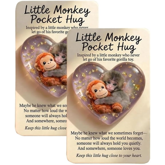 Punch Monkey Pocket Hug with Gift Card, Punch & Friends: Little Monkey Pocket Hug, Cute Card for Mother, Family, Friend, Positive Emotional Support, Thanks and Cheer Up(A)Q