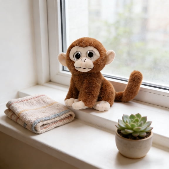 Punch Monkey Stuffed Animal Realistic Monkey Punch Doll Plush Toy With Washable Design(Brown-23cm)