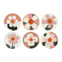 Flower Punch Needle Coasters Kit,6-pattern punch needle Needle Coasters Kit ,Punch Art for Beginners,Suitable for Home Decoration