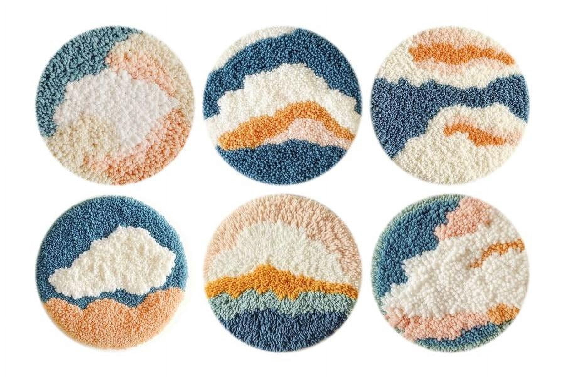 Punch Needle Coasters Kit,6-pattern punch needle Needle Coasters Kit ,Punch Art for Beginners,Suitable for Home Decoration