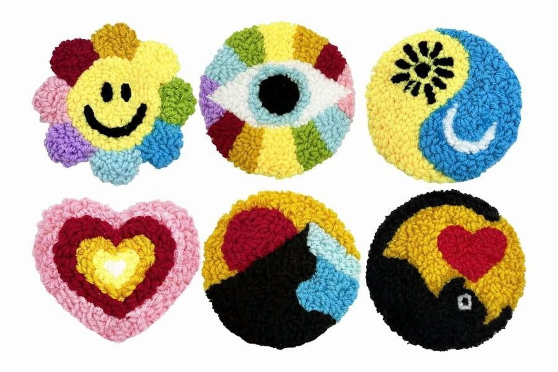 Punch Needle Coasters Kit,6-pattern punch needle Needle Coasters Kit ,Punch Art for Beginners,Suitable for Home Decoration