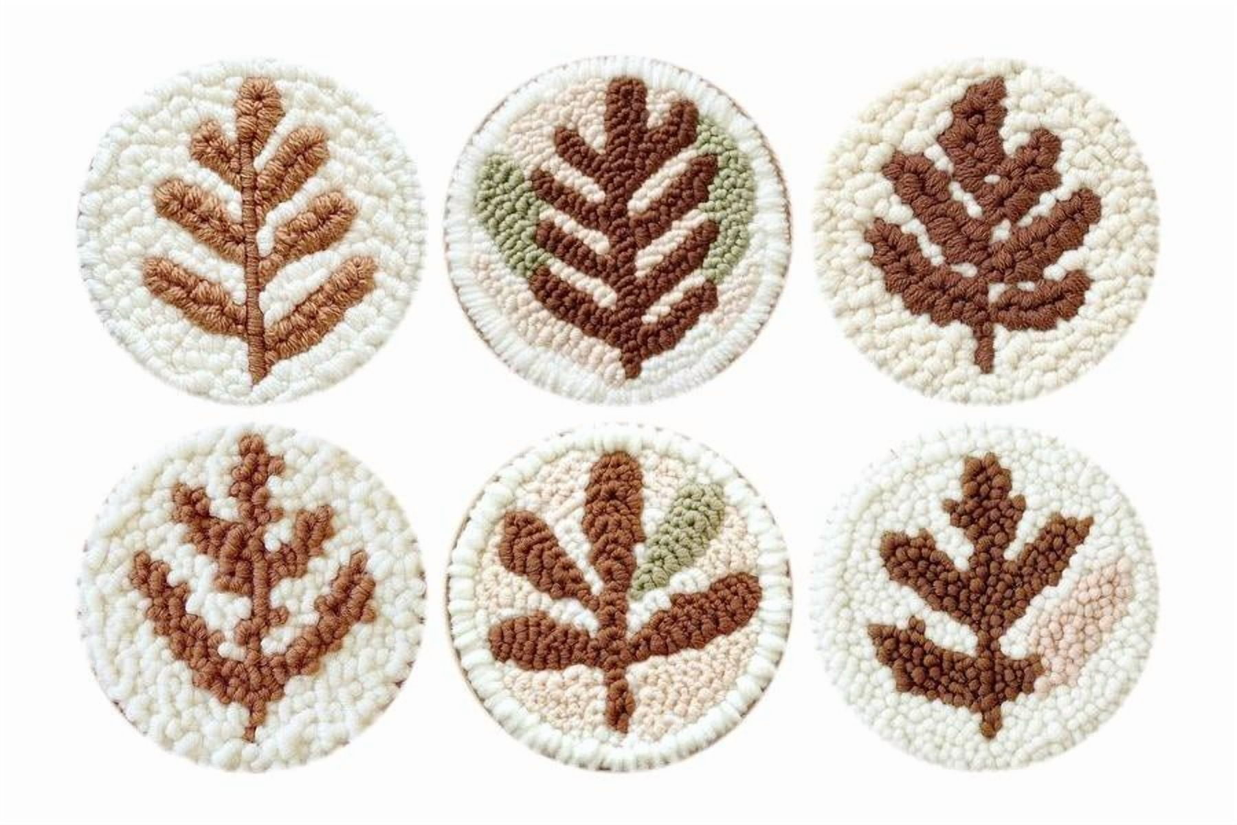 Punch Needle Coasters Kit,6-pattern punch needle Needle Coasters Kit ,Punch Art for Beginners,Suitable for Home Decoration