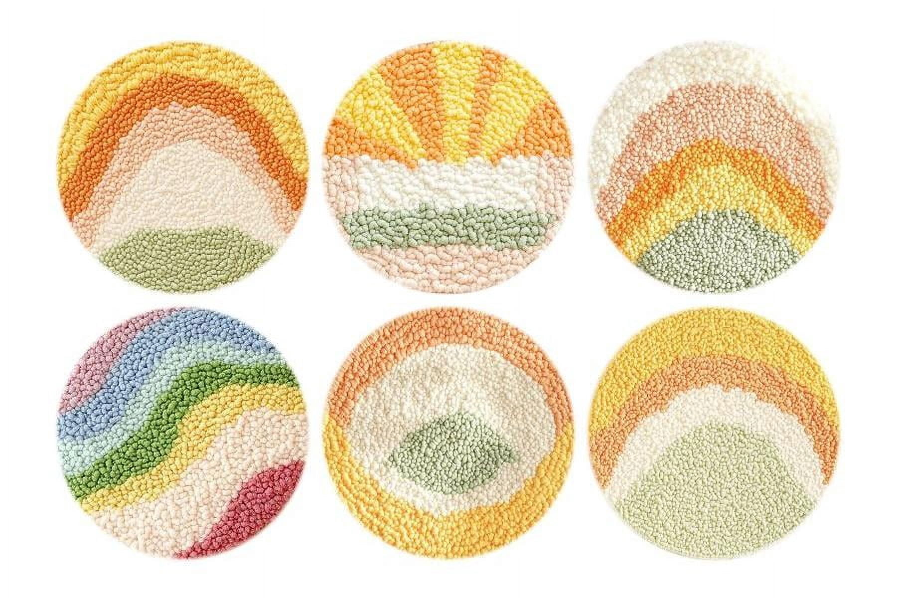 Punch Needle Coasters Kit,6-pattern punch needle Needle Coasters Kit ,Punch Art for Beginners,Suitable for Home Decoration