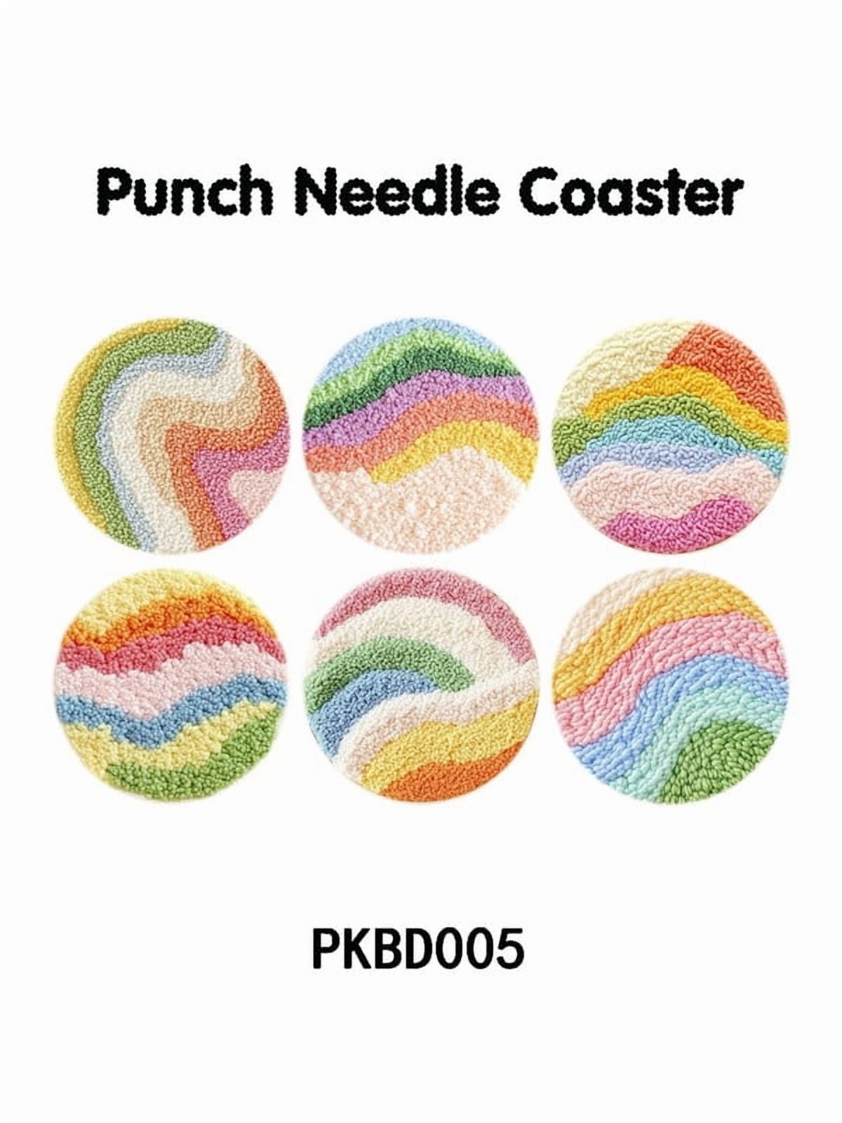 Punch Needle Coasters Kit,6-pattern punch needle Needle Coasters Kit ,Punch Art for Beginners,Suitable for Home Decoration