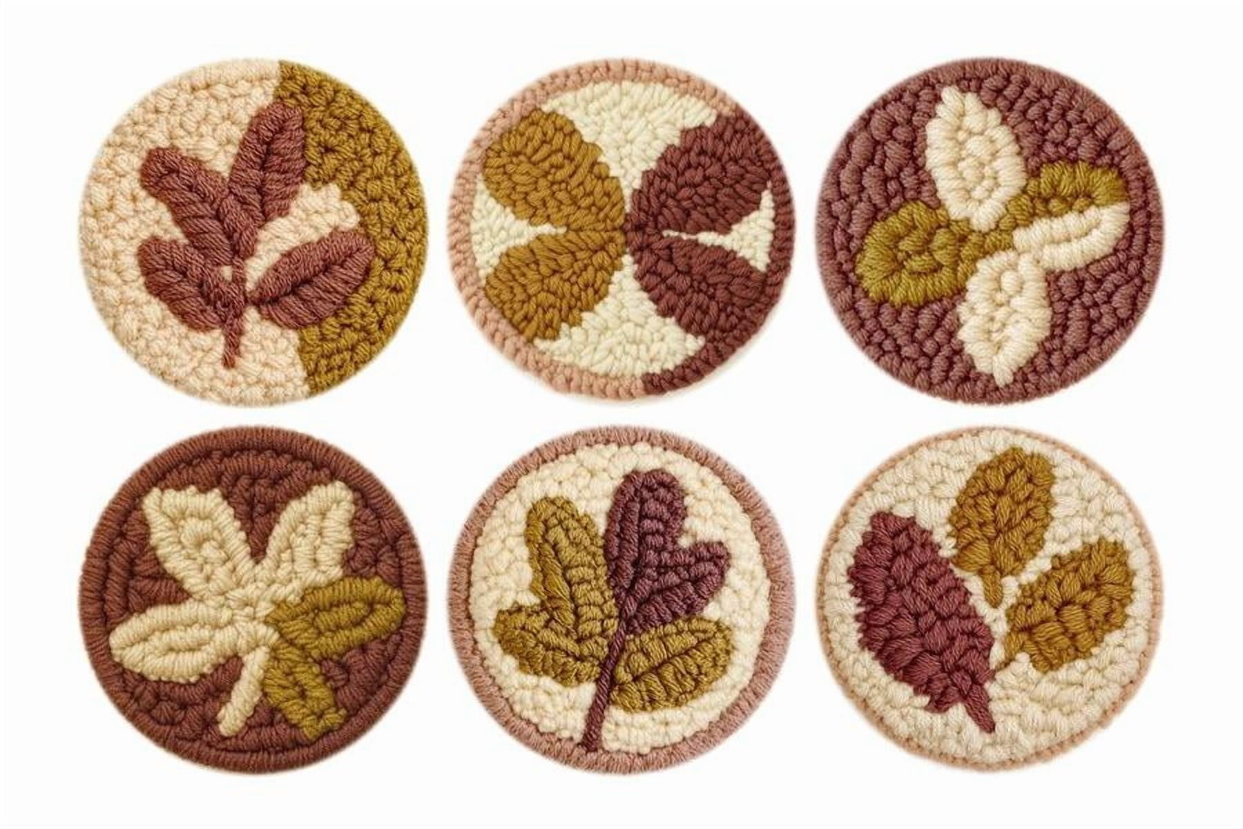 Punch Needle Coasters Kit,6-pattern punch needle Needle Coasters Kit ,Punch Art for Beginners,Suitable for Home Decoration