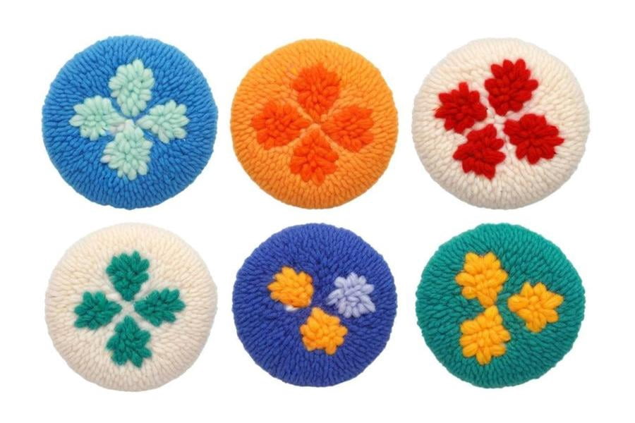 Punch Needle Coasters Kit,6-pattern punch needle Needle Coasters Kit ,Punch Art for Beginners,Suitable for Home Decoration