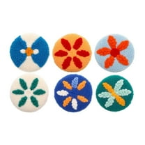 Punch Needle Coasters Kit,6-pattern punch needle Needle Coasters Kit ,Punch Art for Beginners,Suitable for Home Decoration