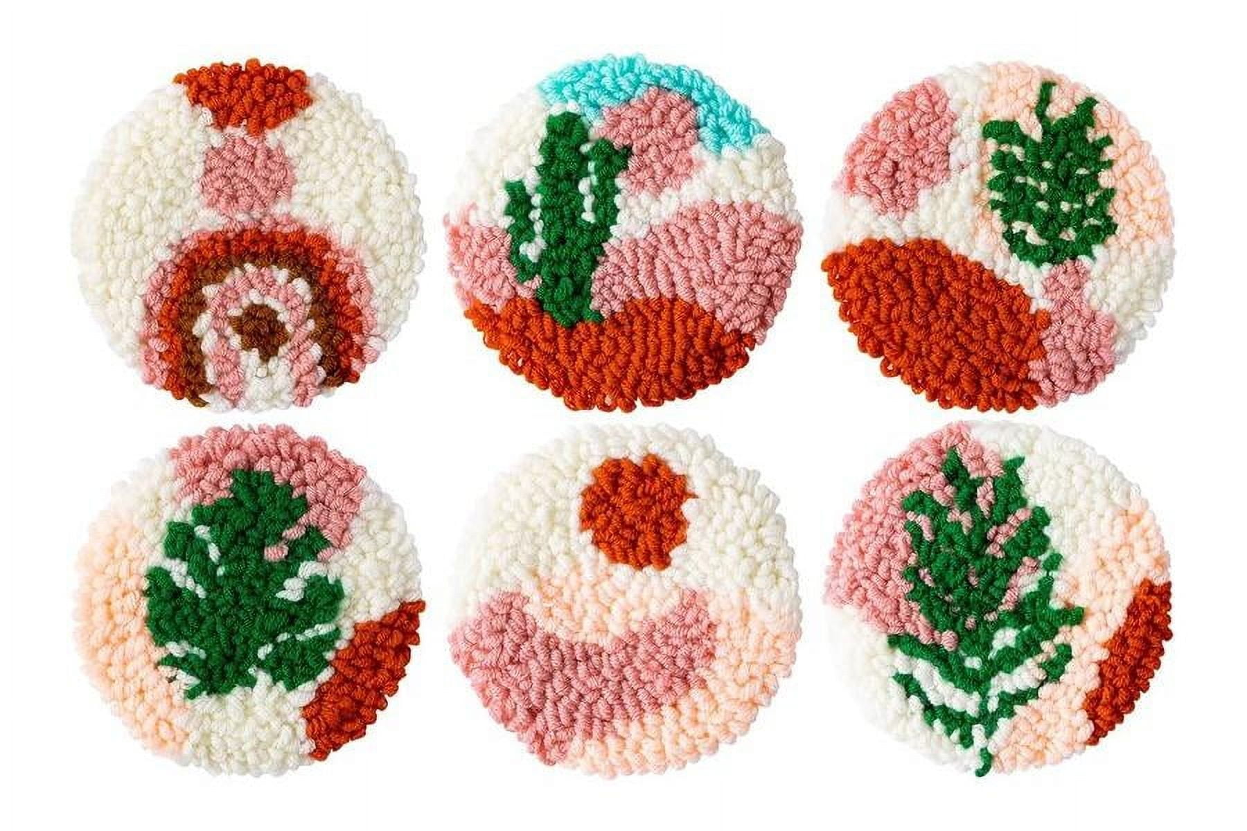 Punch Needle Coasters Kit,6-pattern punch needle Needle Coasters Kit ,Punch Art for Beginners,Suitable for Home Decoration