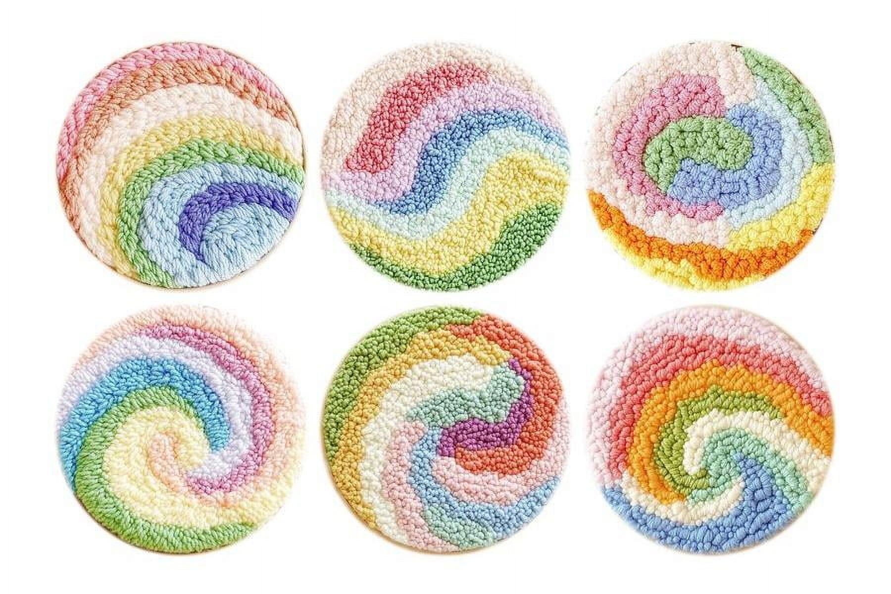 Punch Needle Coasters Kit,6-pattern punch needle Needle Coasters Kit ,Punch Art for Beginners,Suitable for Home Decoration