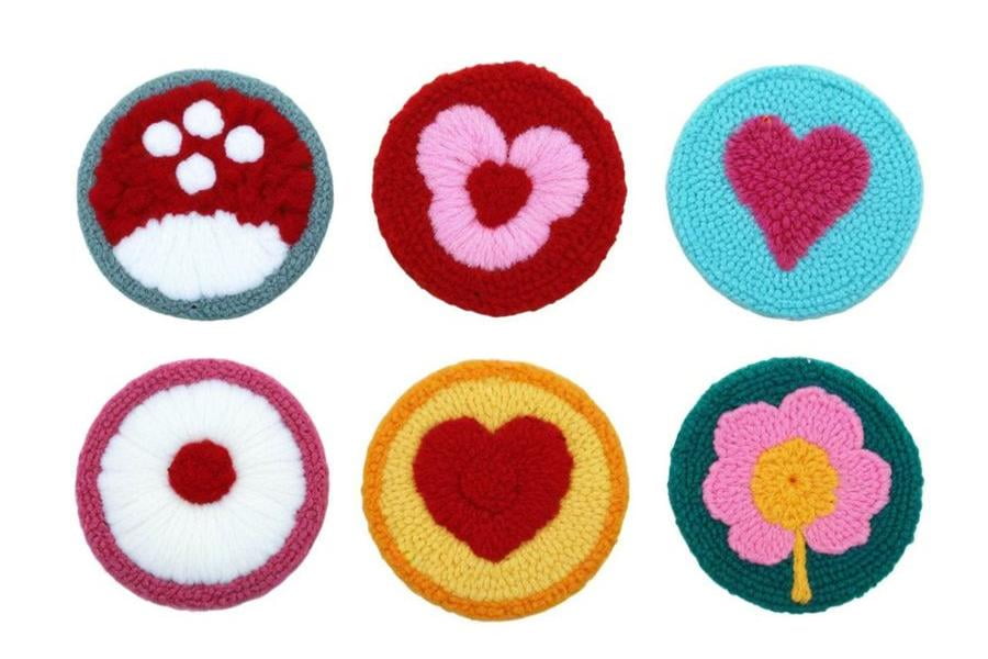 Punch Needle Coasters Kit,6-pattern punch needle Needle Coasters Kit ,Punch Art for Beginners,Suitable for Home Decoration