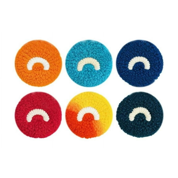Punch Needle Coasters Kit,6-pattern punch needle Needle Coasters Kit ,Punch Art for Beginners,Suitable for Home Decoration