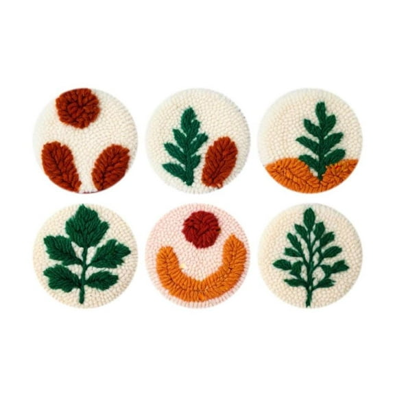 Punch Needle Coasters Kit,6-pattern punch needle Needle Coasters Kit ,Punch Art for Beginners,Suitable for Home Decoration