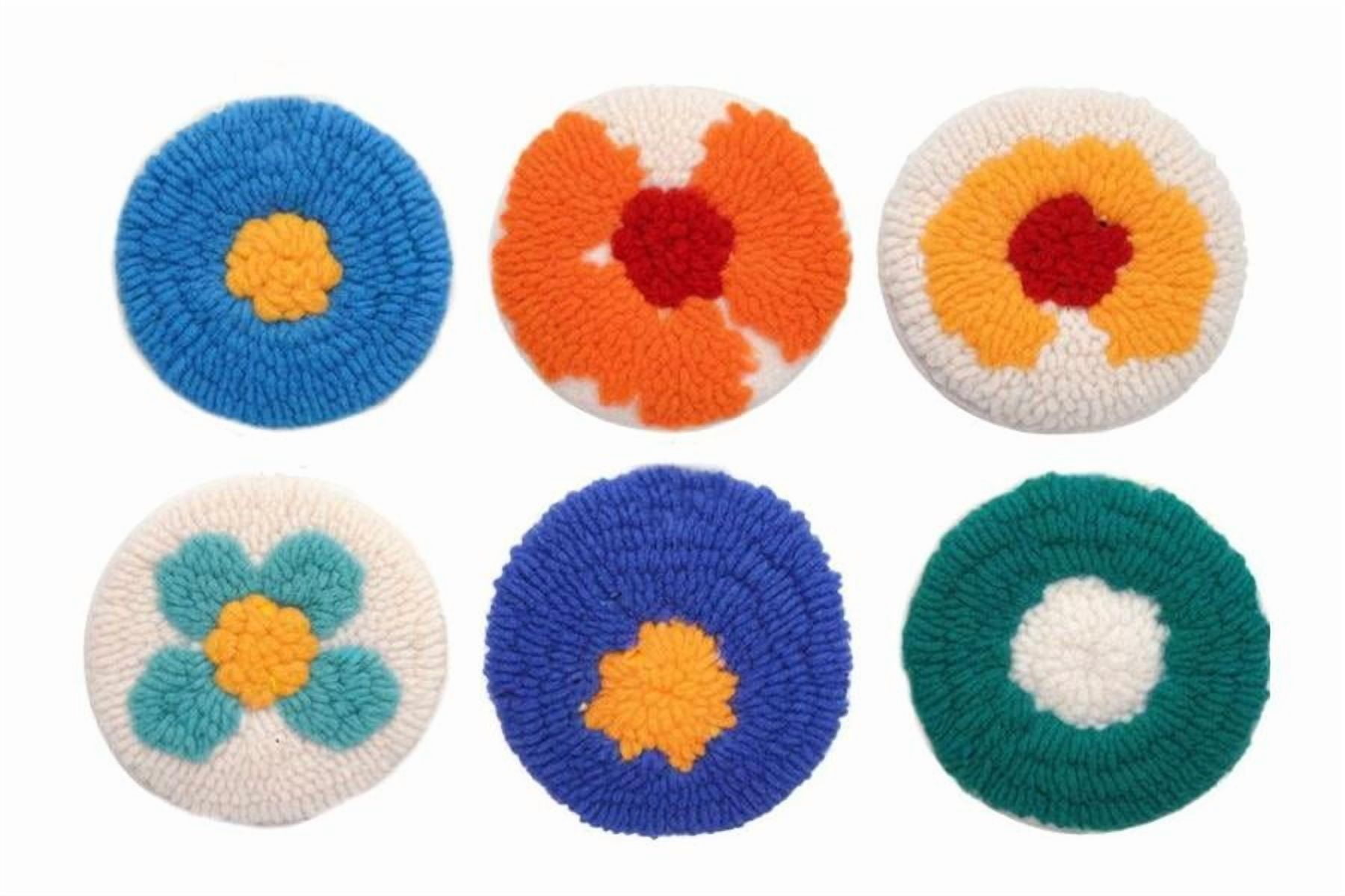 Punch Needle Coasters Kit,6-pattern punch needle Needle Coasters Kit ,Punch Art for Beginners,Suitable for Home Decoration