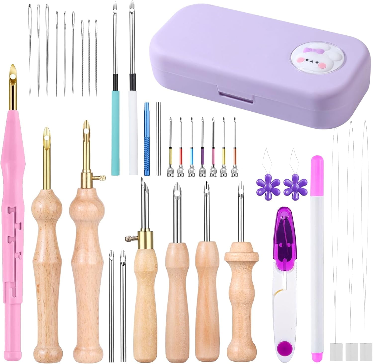 Punch Needle Embroidery Kit - Complete for Needle Punching - Includes Punch Needle Tools, Perfect for Crafting & Gift