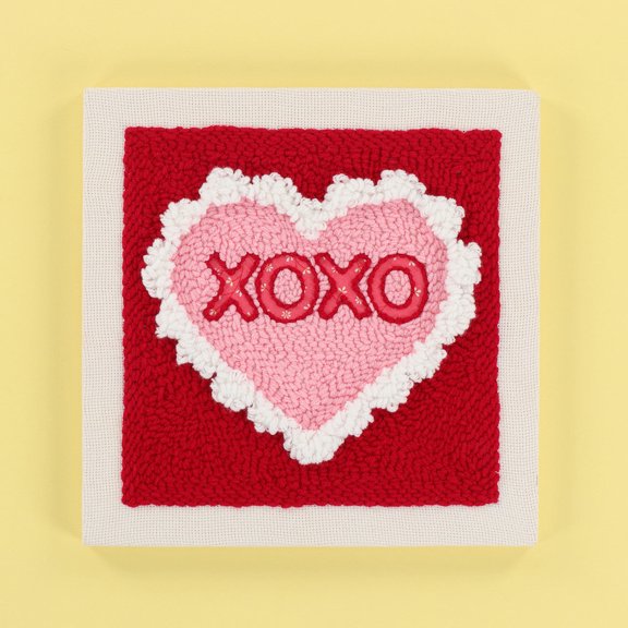 Punch Needle Embroidery Kit Hugs & Kisses 10in Frame