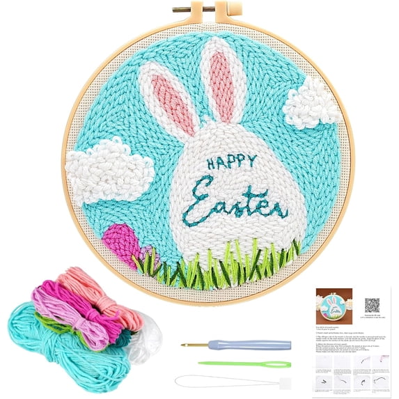 Punch Needle Embroidery Starter Kits Beginner Rug Hooking Kit with ...