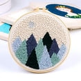 thumbnail image 1 of Punch Needle Embroidery Starter Kits for Kids and Adults Beginners with Punch Needle Tool,Threader, Stamped Fabric Embroidery,Hoop,Mountain Forest Yarn Rug Punch Needle, 1 of 5