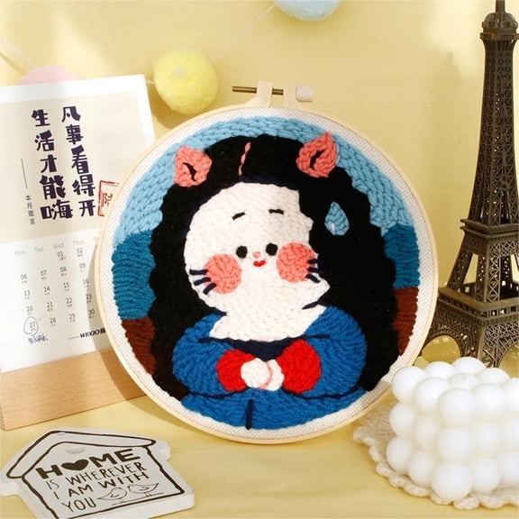 Punch Needle Embroidery Starter Kits ,Punch Stitching Kit for Adults 20x20cm