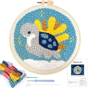 Punch Needle Embroidery Starter Kits Turtle Beginner Rug Hooking with Instructions Hoops Handcraft DIY Craft Yarn Rug-Punch Pinch for Adults Cross Stitch Accessories Tool