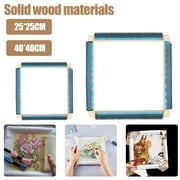 Punch Needle Frame Solid Wood Gripper Strip Frames Easy Assembly Square Rug Hooking Frame 4 Sides Sturdy Tufting Frame for Rug Punch Needle and Embroidery Craft