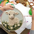 thumbnail image 1 of Punch Needle Kit for Beginners – DIY Embroidery Craft Kit with Yarn, Pre-Stamped Lamb Fabric, Adjustable Hoop & Tools – Fun Needlepoint Art for Kids & Adults – Creative Handmade Home Decor Gift Set, 1 of 9
