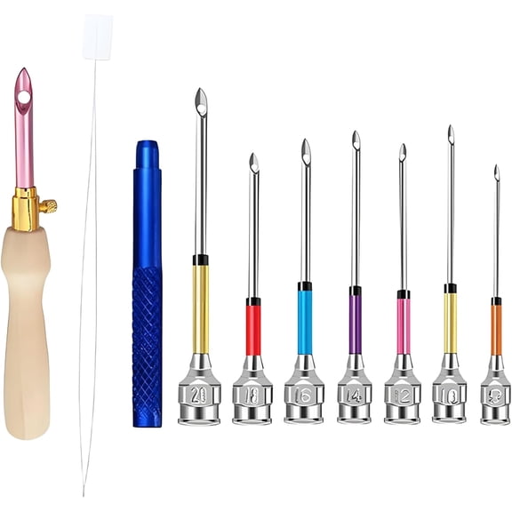 Punch Needle Kit, Easy Stitch Embroidery Stitching Punch Needles Set, Adjustable Punch Needle Tools for Embroidery Floss Cross Stitching DIY Craft Decoration, Ideal for Adults Beginners Gifts