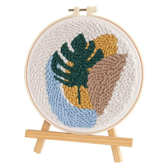 Punch Needle Kit Rug Set Embroidery Kits for Adults Beginner Starter Kits with Pattern Instruction Yarn Adjustable Pen Hoop for Rug Hooking DIY Tools Set(Nordic Style 11)