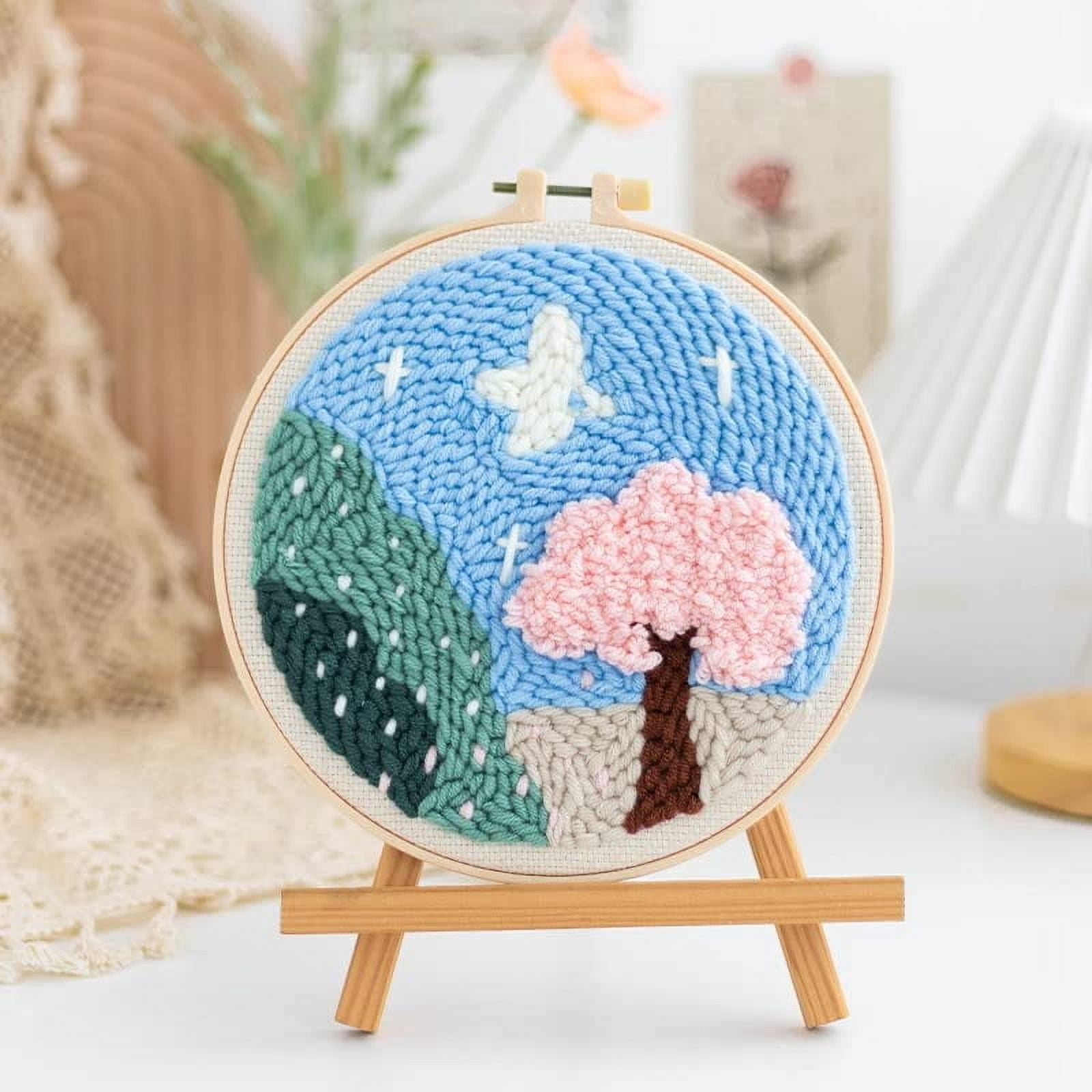 Punch Needle Kit Rug Set Embroidery Kits for Beginner Starter Kits with ...