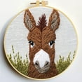 thumbnail image 1 of Punch Needle Kits A Donkey Embroidery Starter Set with Hoop Easy for Beginners DIY Stress Relief Handmade Craft Hobby and Home Decor 20x20cm, 1 of 8