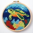 thumbnail image 1 of Punch Needle Kits for Beginners Green Sea Turtle with Hoop Embroidery Punch Needle Starter Craft Set Easy for Adults and Kids Festival Gift and Decoration, 1 of 7