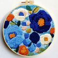 thumbnail image 1 of Punch Needle Kits Flower Roses DIY Embroidery Starter Set with Hoop Easy for Beginners Stress Relief Handmade Craft Hobby and Home Decor 20x20cm-5, 1 of 8