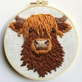 thumbnail image 1 of Punch Needle Kits Highland Cow Embroidery Starter Set with Hoop Easy for Beginners DIY Stress Relief Handmade Craft Hobby and Home Decor 20x20cm-1, 1 of 8