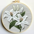 thumbnail image 1 of Punch Needle Kits Lily Flowers Embroidery Starter Set with Hoop Easy for Beginners DIY Stress Relief Handmade Craft Hobby and Home Decor 20x20cm, 1 of 8