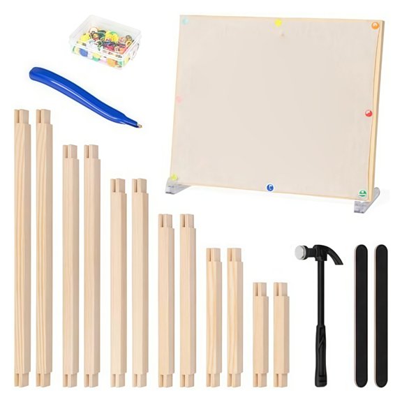 Punch Needle Wood Frame with 6 Lengths for Embroidery Cloth Display Tasks