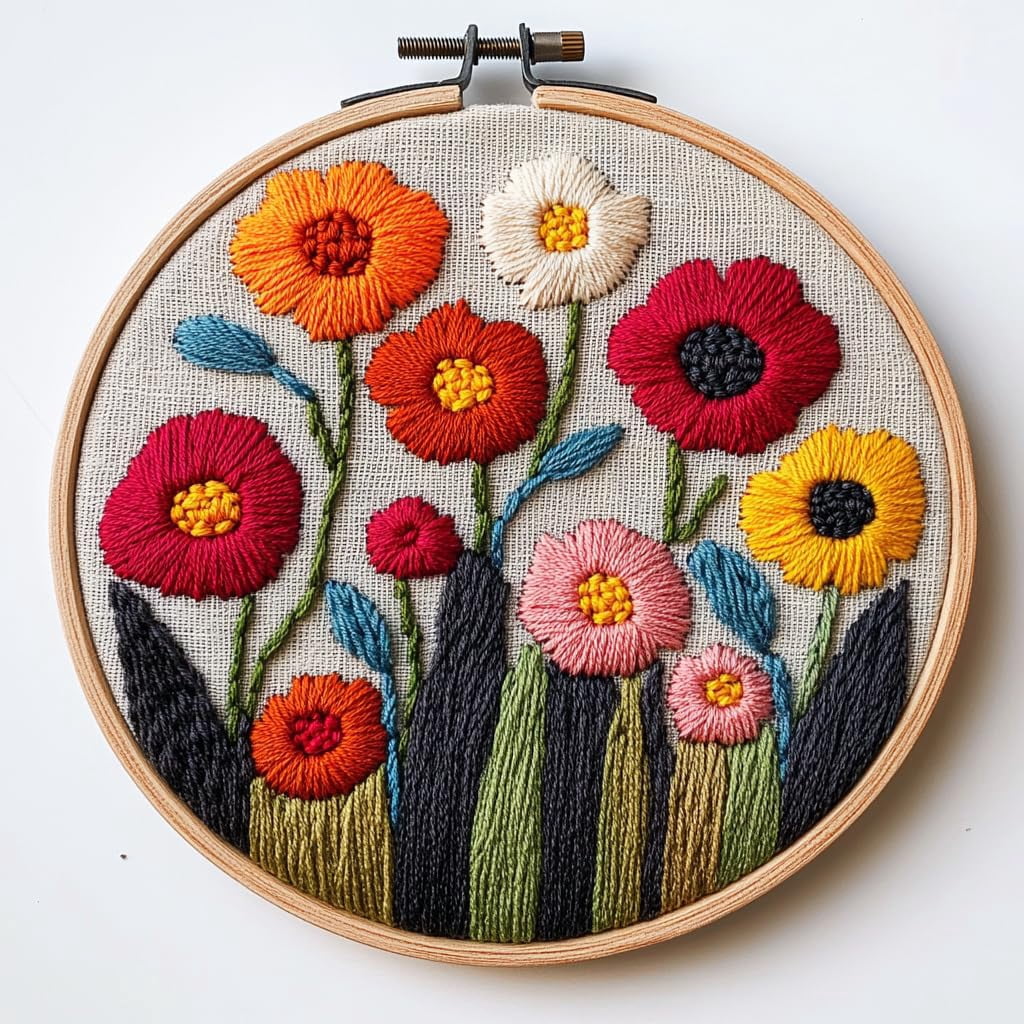 Punch Needle kits Abstract Cute Wild Flower Easy for Beginners DIY ...