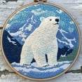 thumbnail image 1 of Punch Needle kits White Bear Snow Mountain Easy for Beginners DIY Punch Needle Yarn Starter Embroidery Set for Craft Lovers with Printed Pattern and Hoop for Home Decor 20x20cm-2, 1 of 6