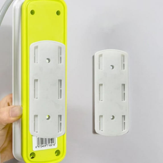 Punch Socket Holder Self Adhesive Desktop Socket Fixer Wall Mount Socket Bracket Power Strip Holder For WiFi Router Socket Fixer For Kitchen Home And