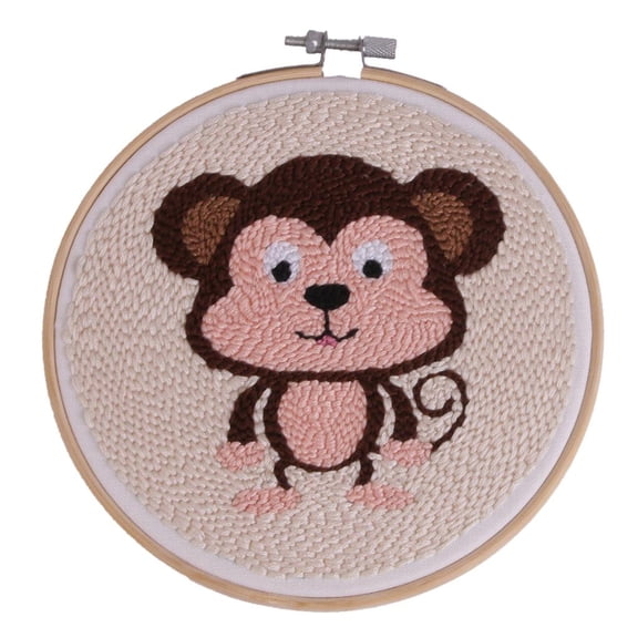 Punch Starter , Animals DIY Handcraft Embroidery Knitting Punch Beginner Monkey