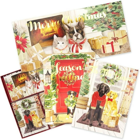 Punch Studio Card Trio Set Merry Pets 18 cards