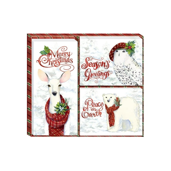 Punch Studio Snowy Friends Card Trio Set