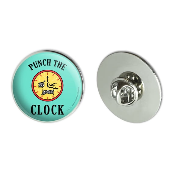 Punch The Clock Funny Humor Metal 1.1" Tie Tack Hat Lapel Pin Pinback