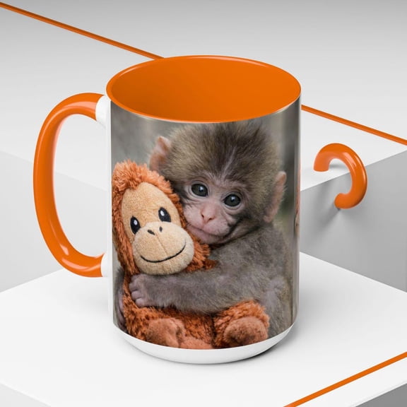 Punch The Monkey Ceramic Mug, Viral Panchi-kun Japanese Macaque Cup, Emotional Support Animal Lover Gift, Hang In There Encouragement Mug 11oz
