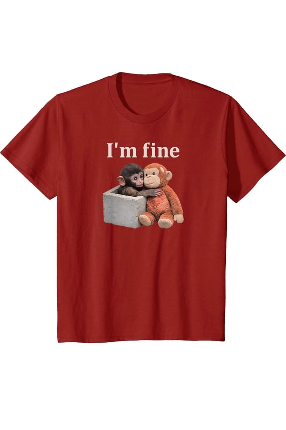Punch The Monkey Cuddling Stuffed Animal Meme Viral Internet T-Shirt, Punch Monkey Team T-Shirt