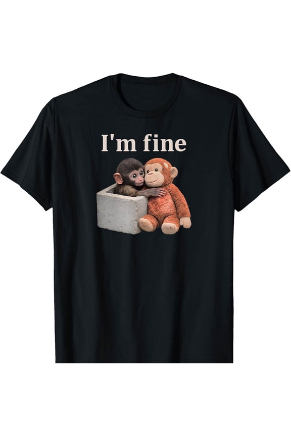 Punch The Monkey Cuddling Stuffed Animal Meme Viral Internet T-Shirt, Punch Monkey Team T-Shirt