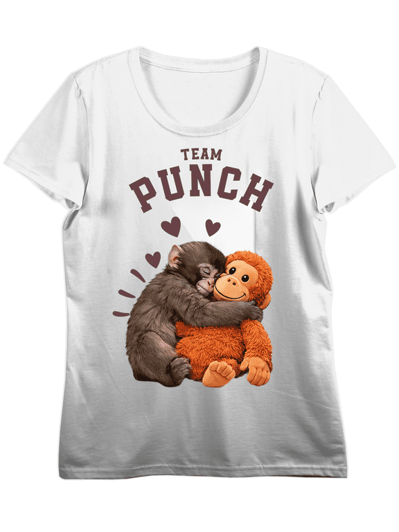 Punch The Monkey Men's Black Crew Neck Short Sleeve Tee-Medium