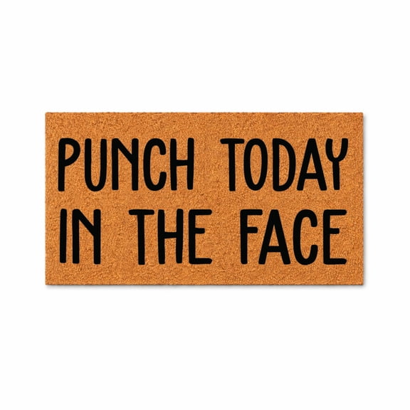 Punch Today In The Face Doormat, Funny Welcome Mat, Sarcastic Front Door Decor, Housewarming Gift, Entryway Rug 4179 (36x72 inches) 4179
