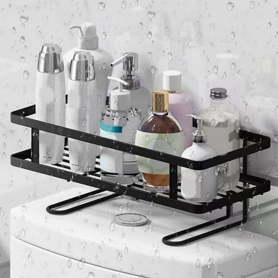 Punch Toilet Tank Rack, Multifunctional Bathroom Storage, Shower Rack for Toilet Top, Bathroom Organizer, Space-Saving Toilet Tank Shelf
