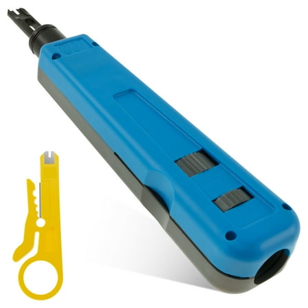 Punch Down Tool with Wire Stripper Steel Punch Down Impact Tool Adjustable Network Punch Down Tool Multifunctional Punch Down Tool Kit for Novice or Professional